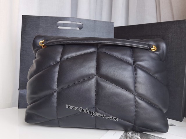 YSL专柜款女包 聖羅蘭經典款LOULOU PUFFER絎縫小羊皮包 YSL肩背斜挎包 577475  jjh1158